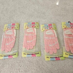 PRECEPT LADIES PERFORMANCE ALL WEATHER GOLF GLOVEs 4 Pair Pink Large